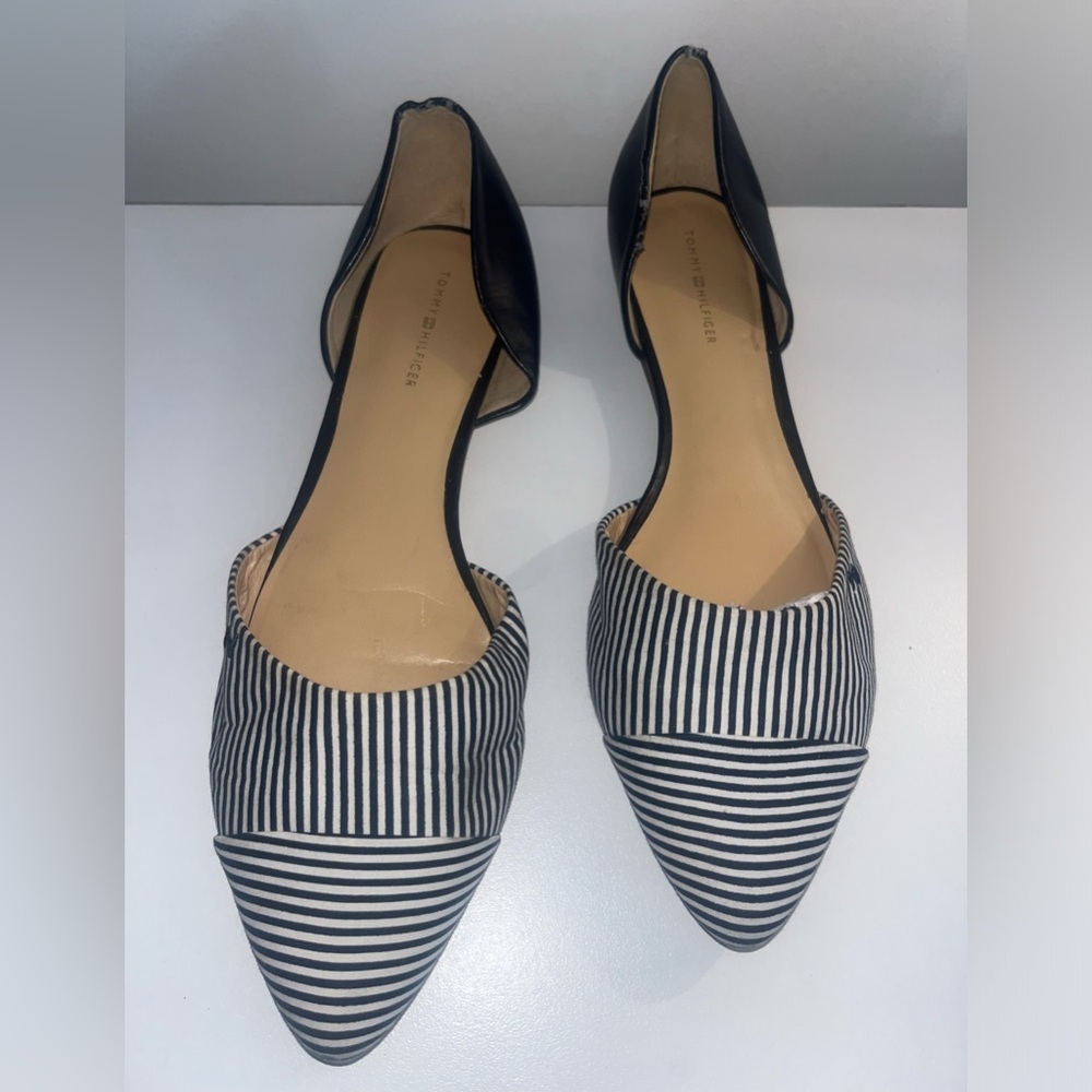 Tommy Hilfiger Women’s Naree D’Orsay Flats – Size 9 – Blue & White Striped - Picture 5 of 8